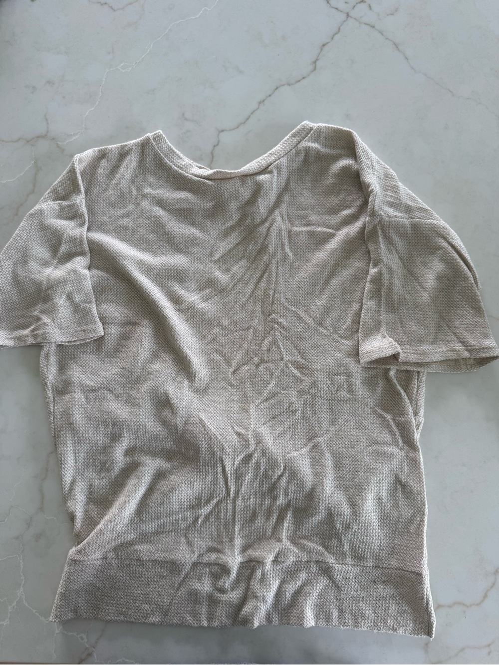 Promesa Cream Knit Short Sleeve Top